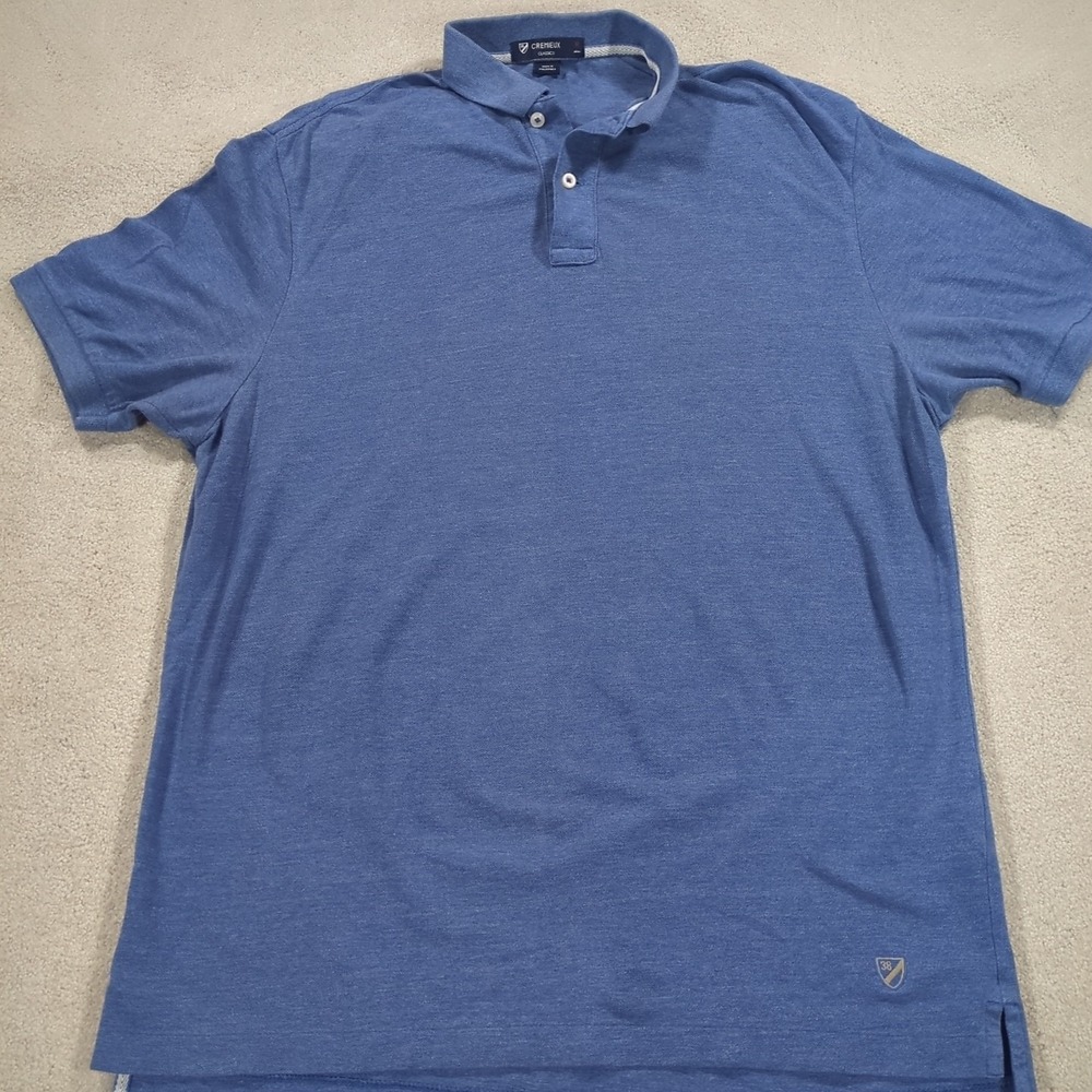 Cremieux Classics Men's Polo Shirt Medium Blue Short Sleeve Golf Cotton Logo